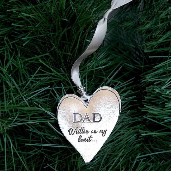 The Grandparent Gift Co. Inc. - Wholesale Ornament - Loss of Dad Memorial Ornament: Handmade USA Pewter 64303