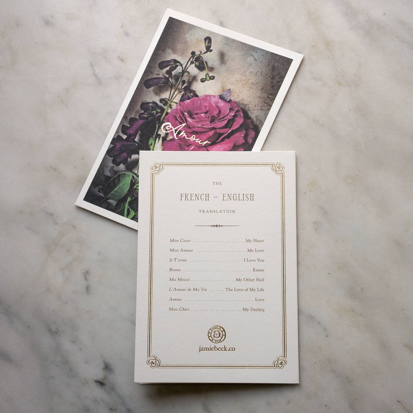 Jamie Beck - Wholesale Stationery/Notecard Set - Amour Stationery Set of 16 Cards and Envelopes10