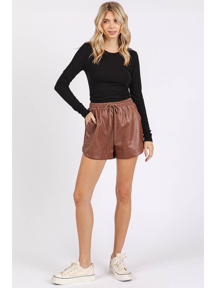 mittoshop - Wholesale Shorts - Women's - H70482-LEATHER SHORTS4