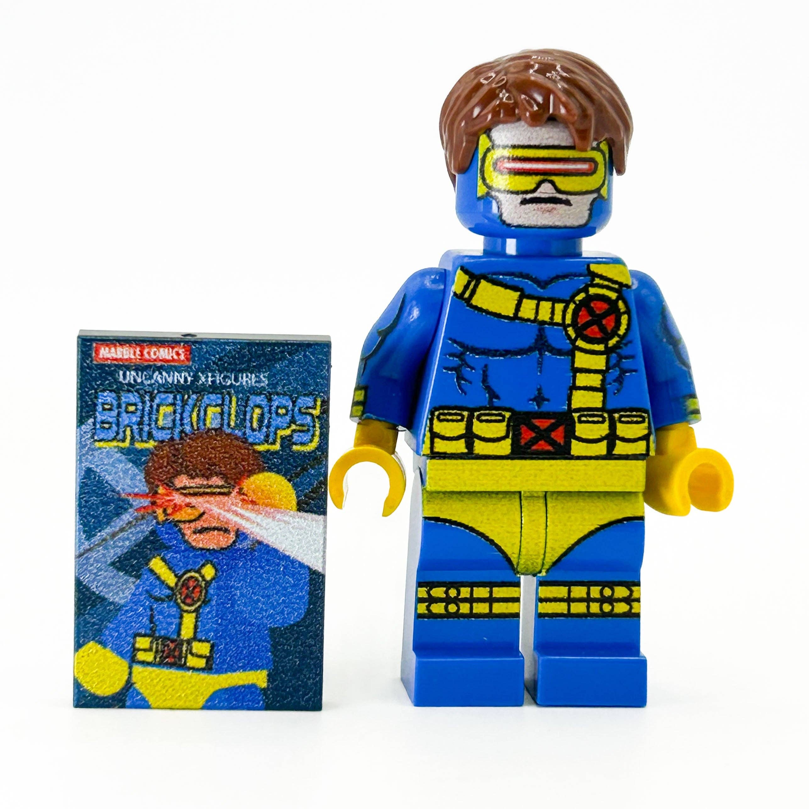 B3 Customs - Wholesale Building Set - Kids - Cyclops (V2) Custom Marvel Minifigure w/ Comic Book Tile0