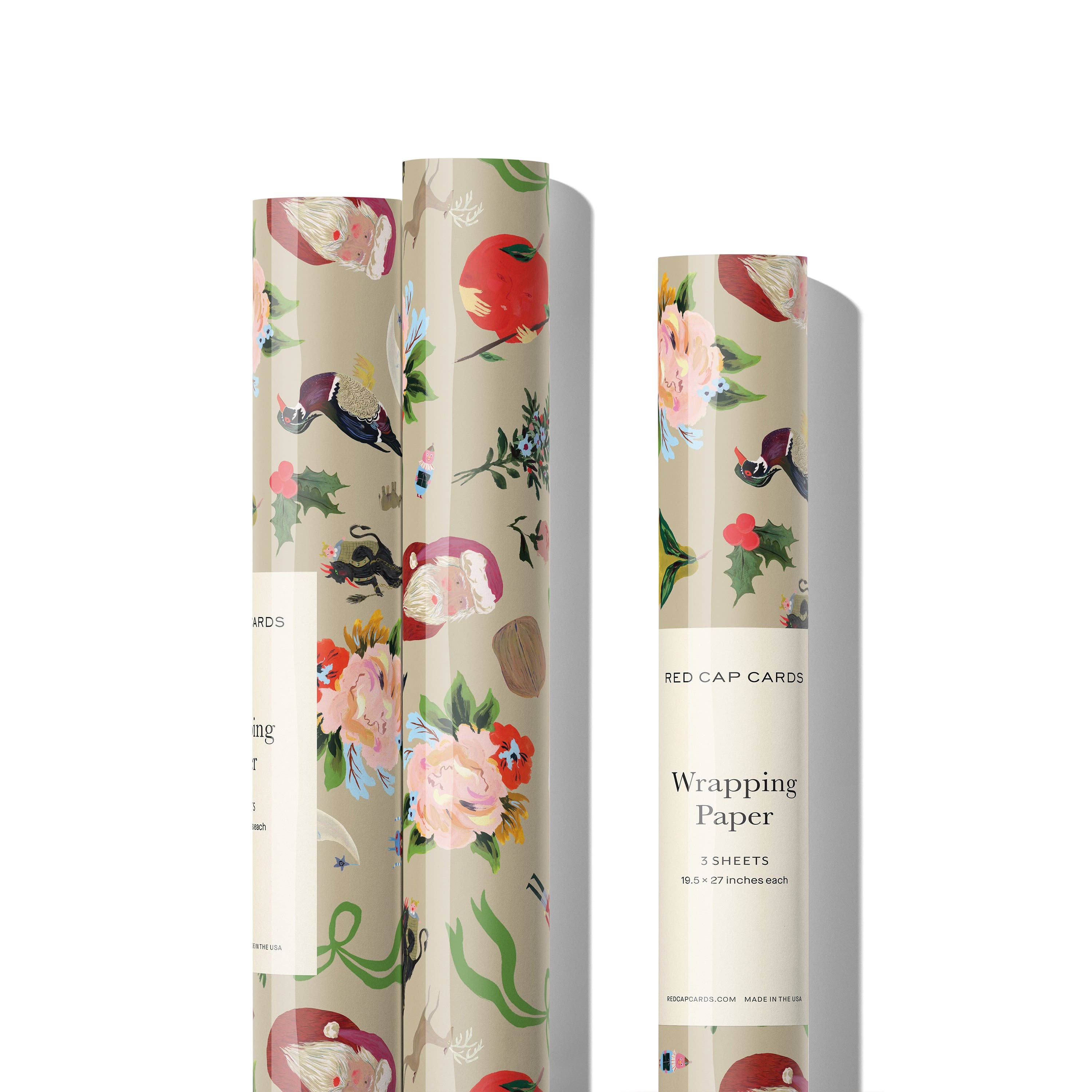 Red Cap Cards - Wholesale Flat Wrap - Merry Christmas to You wrapping paper1