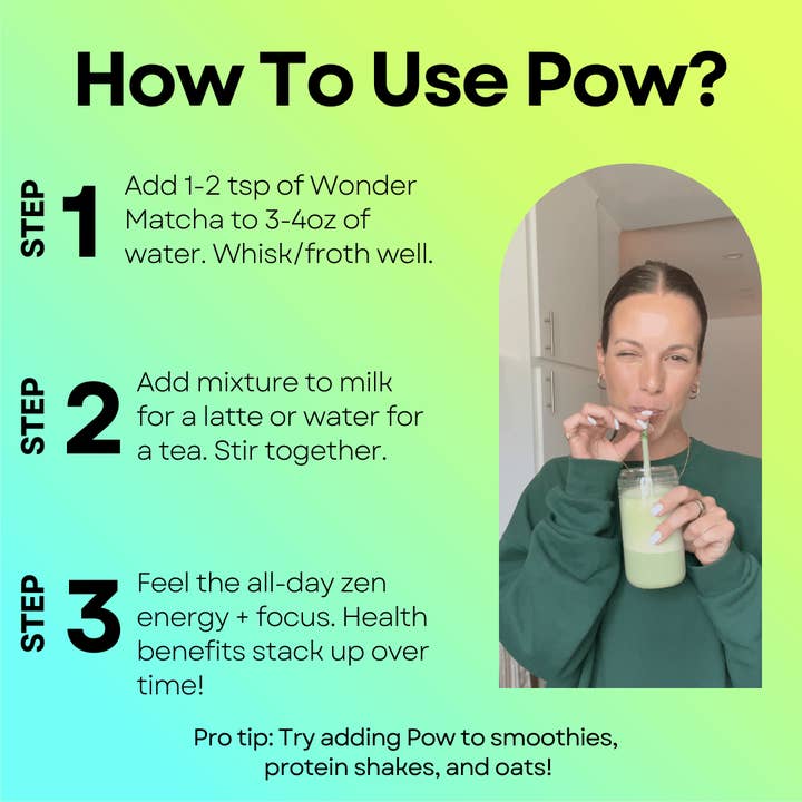 Pow - Wholesale Health/Detox Tea - Wonder Matcha | Adaptogenic Matcha