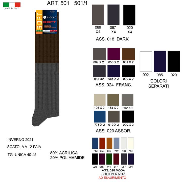 Long soft para hombre (501) para venta al por mayor de Ciocca