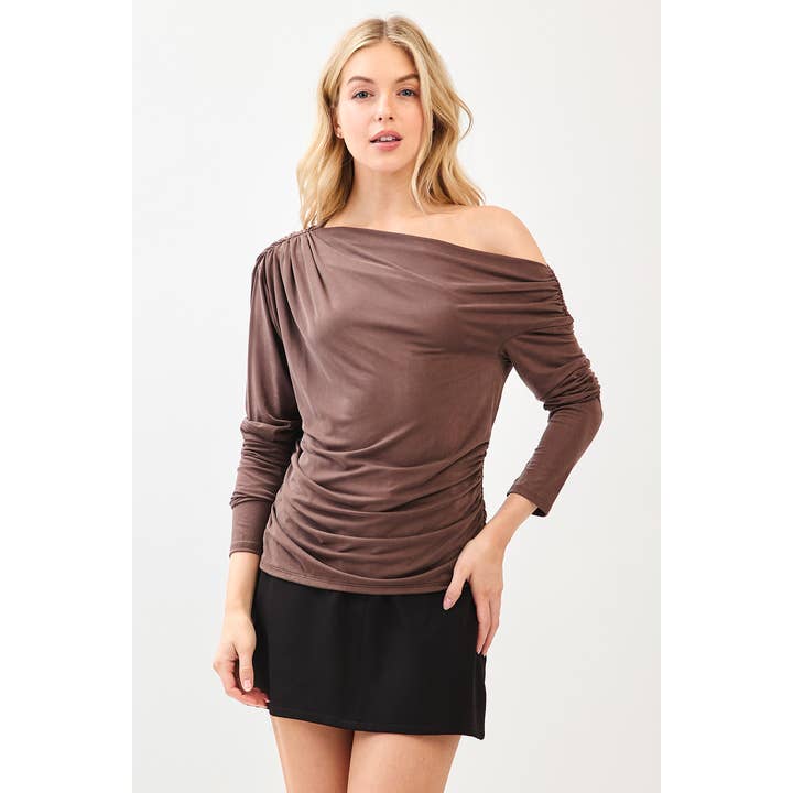 mittoshop - Wholesale Knit Top - Women's - ONE SHOULDER LONG SLEEVE DRAPE BRUSHED KNIT TOP15