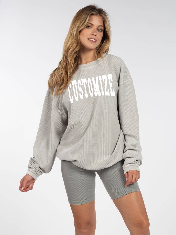 chicka-d - Wholesale Graphic Sweatshirt - Women's - The Original Custom Graphic Corded Crew, Jumbo Squeeze17