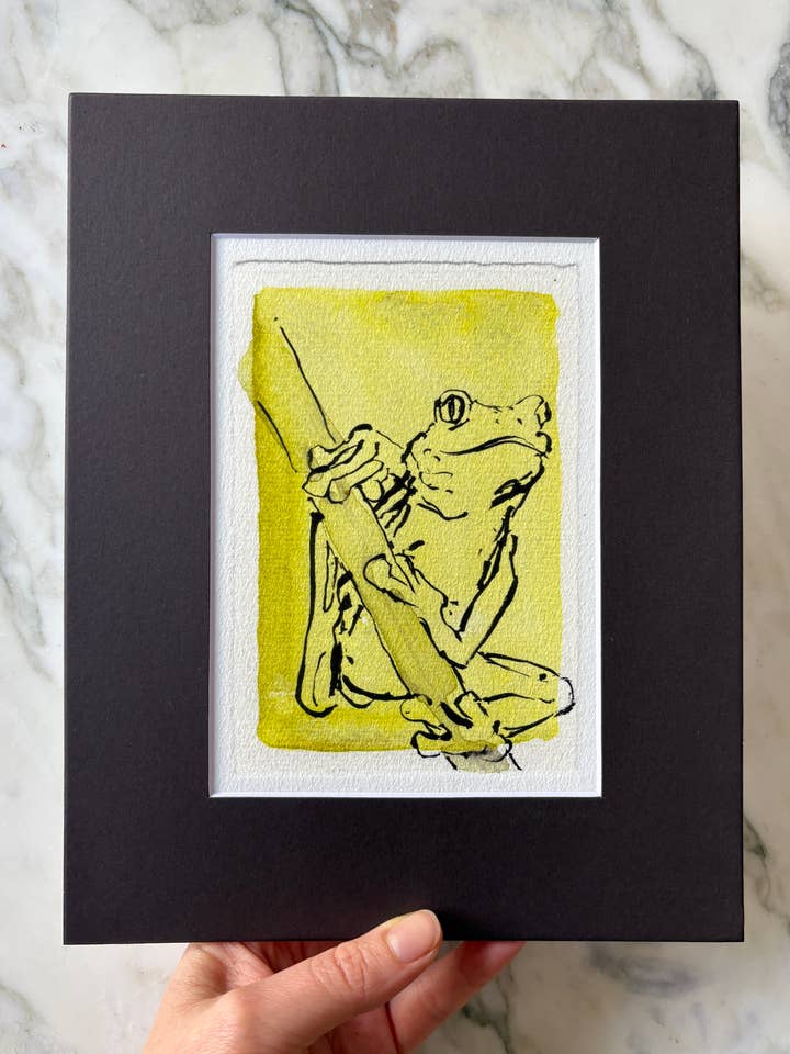 Kunstdruck Wandkunst Grüner Baumfrosch Aquarellmalerei für den Großhandel von Maya Shari Studio