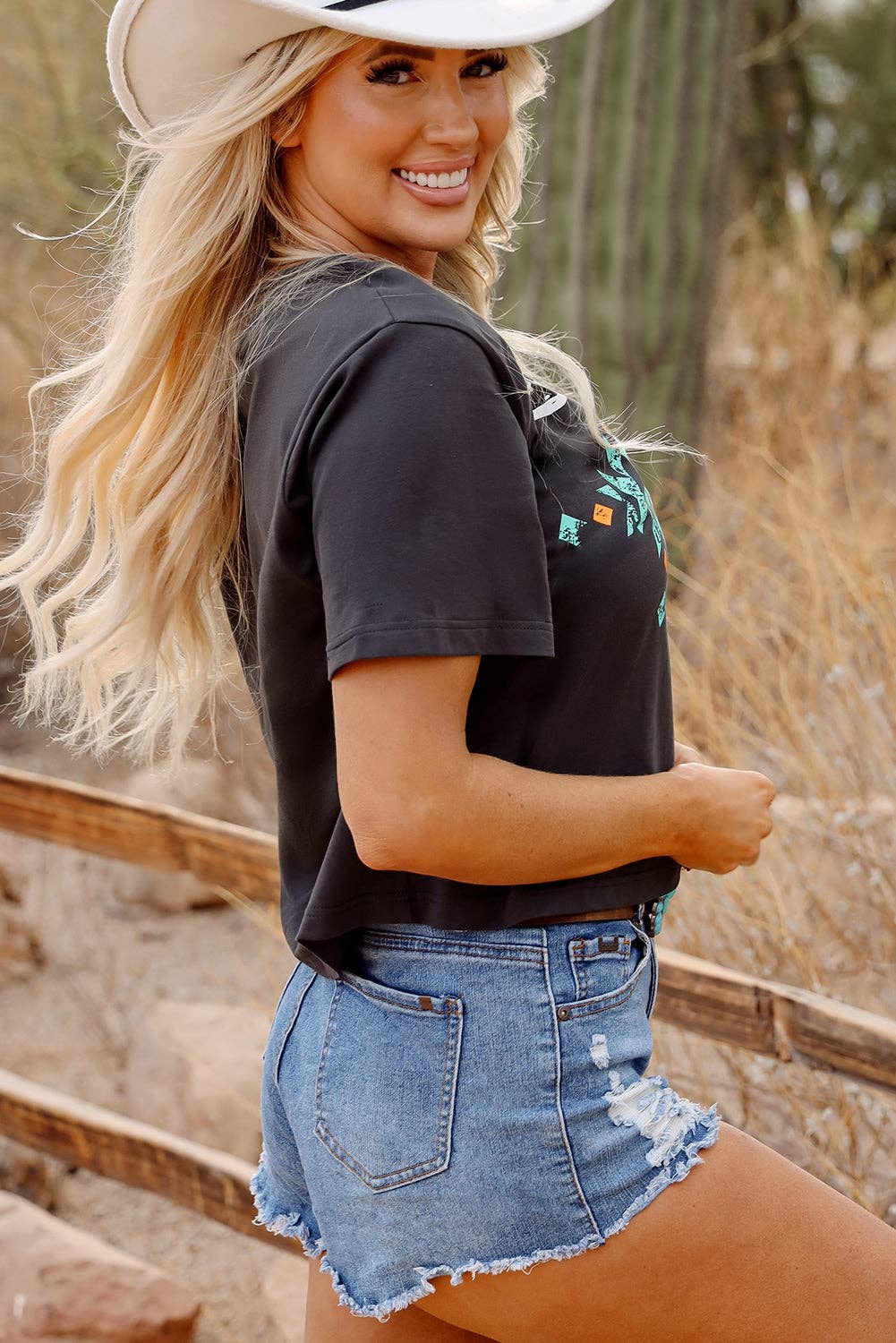 Carbon Grey Western Aztec Crewneck T-Shirt for wholesale on Faire3