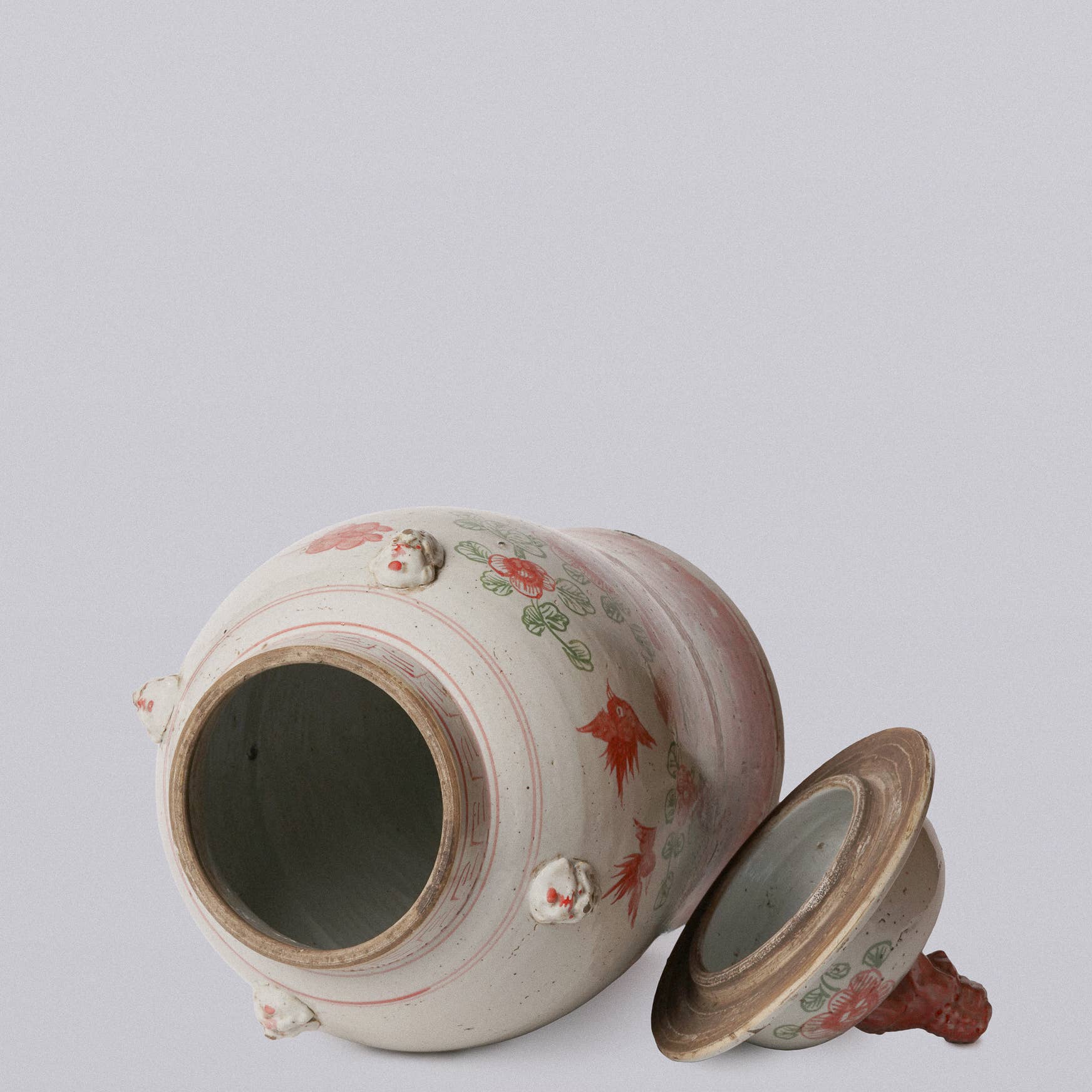 Cobalt Guild - Wholesale Decorative jar - Extra Large Pink & Green Porcelain Bird & Flower Temple Jar1