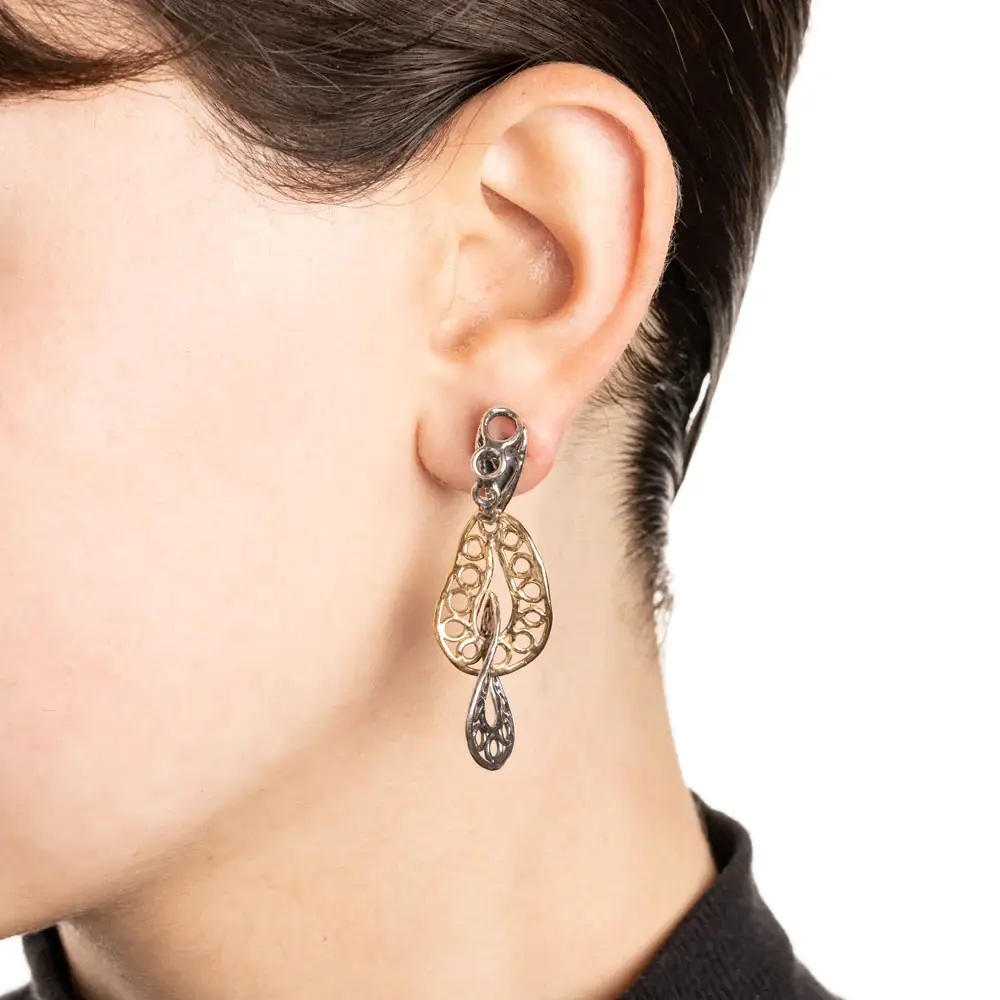 Mandile Gioielli - Wholesale Dangle Earrings - 925 silver and bronze pendant earrings (Ora087b)2