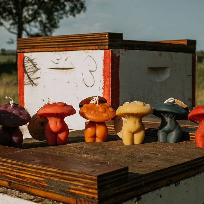 The Holton Homestead - Wholesale Novelty Candle - Mushroom Woman Beeswax Candle7