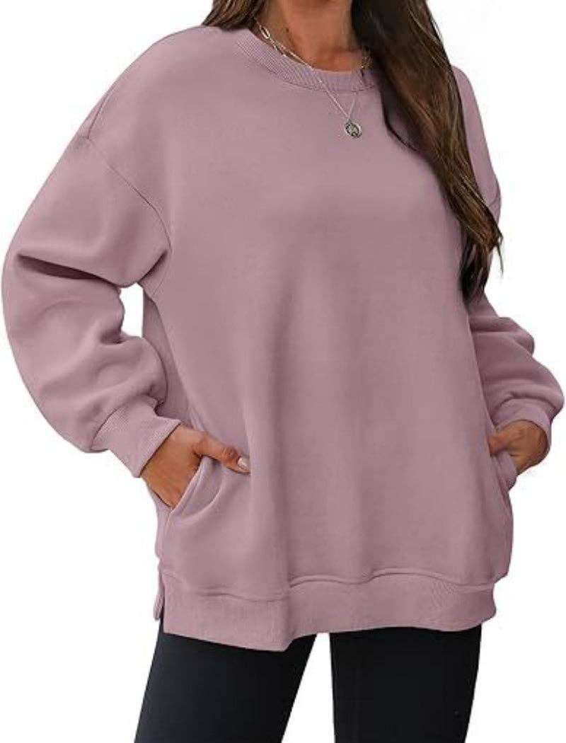 safistyle - Wholesale Sweatshirt - Women's - Oversized Long Sleeve Top with Pockets23
