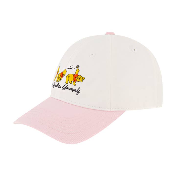 Disney Winnie The Pooh Bee Kind To Yourself Dad Cap,White/Pink for wholesale by Concept One