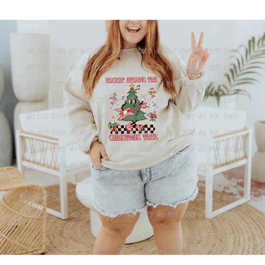 Sweatshirt Baloiço à Árvore de Natal por atacado de Frankys Custom Ink & Design