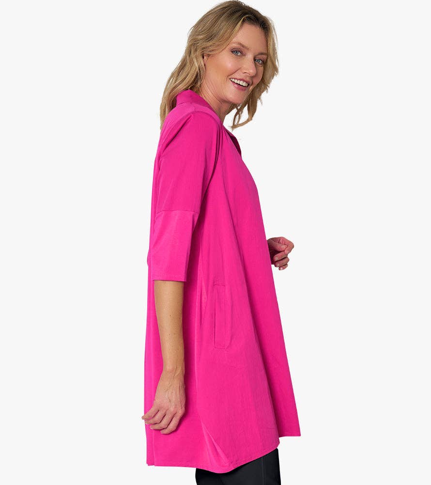 Stella Carakasi - Wholesale Tunic - Women's - Women's 3/4 Sleeve A-Line Cotton Poplin Tiburon Tunic Icon23