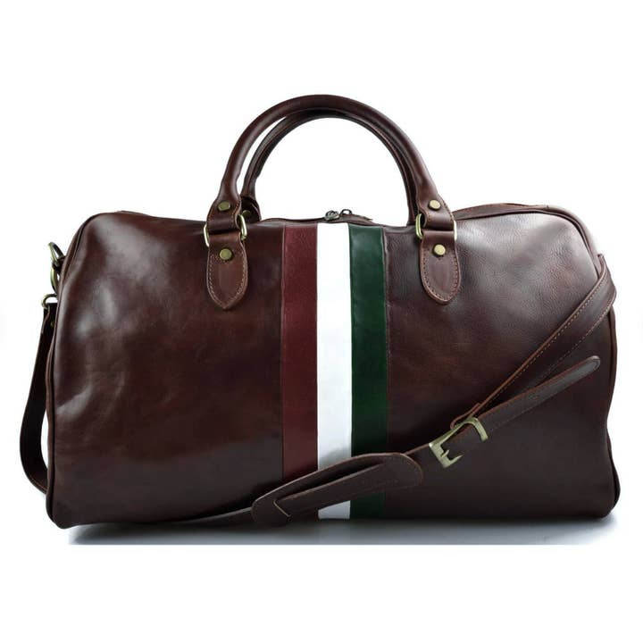 MODARNO - Wholesale Weekender Bag - Unisex - Modarno leather travel bag for men and women travel bag Italian flag sports bag genuine leather travel bag Made in Italy4