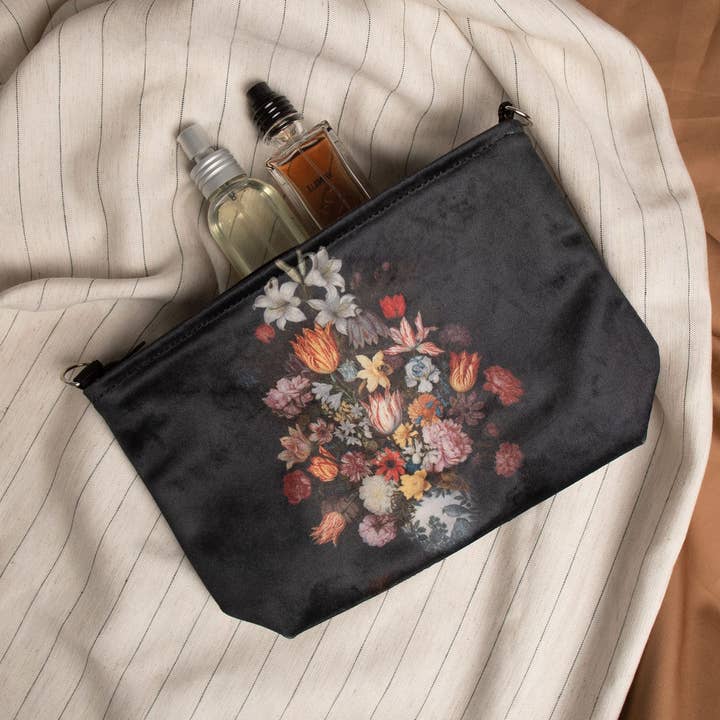 Bolsa cosmética grande Bosschaert «Still Life of Flowers» para venta al por mayor de Pitextile