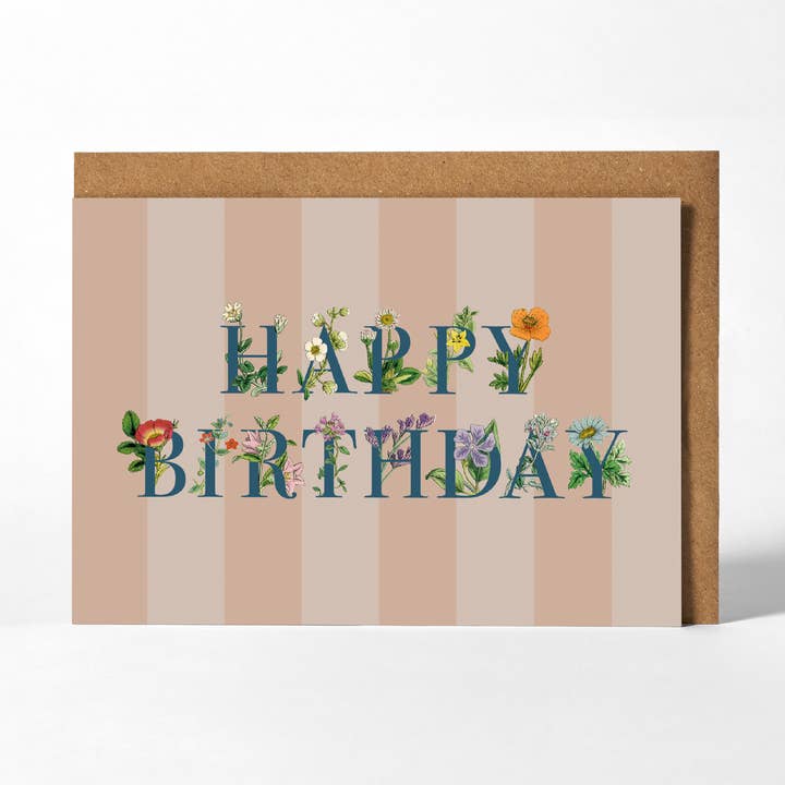Greetings Card - Happy Birthday Wildflowers for wholesale by Roomytown