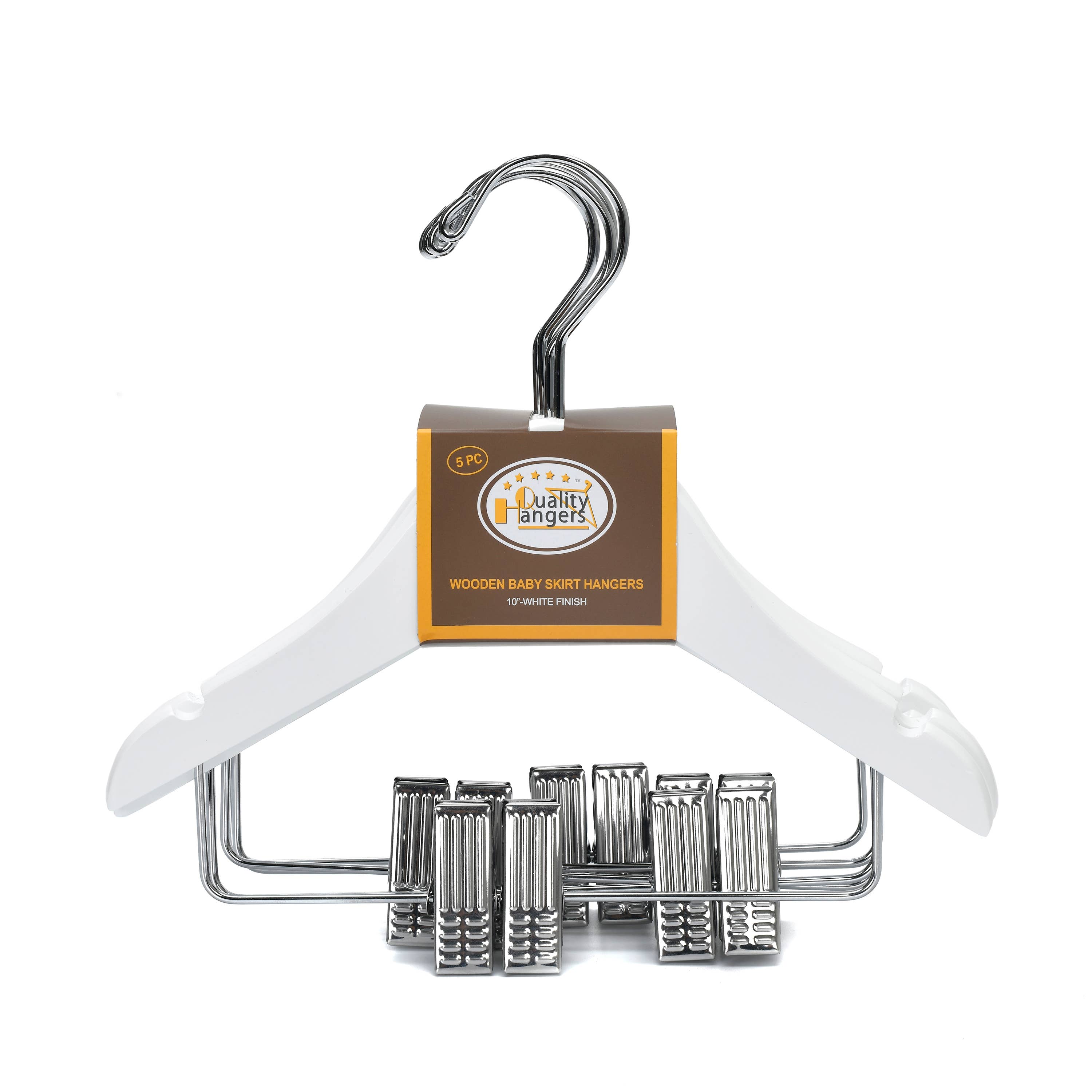 Quality Hangers – Engroshandel Bøjle – WB42 Baby Træ Nederdel Bukser Bøjle, 10 „Hvid - 806