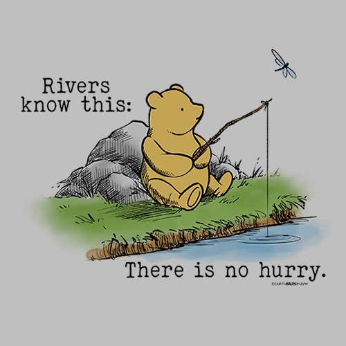 Clear Rivers Know This - Winnie the Pooh - 4" Round Glass Ornament for wholesale on Faire1