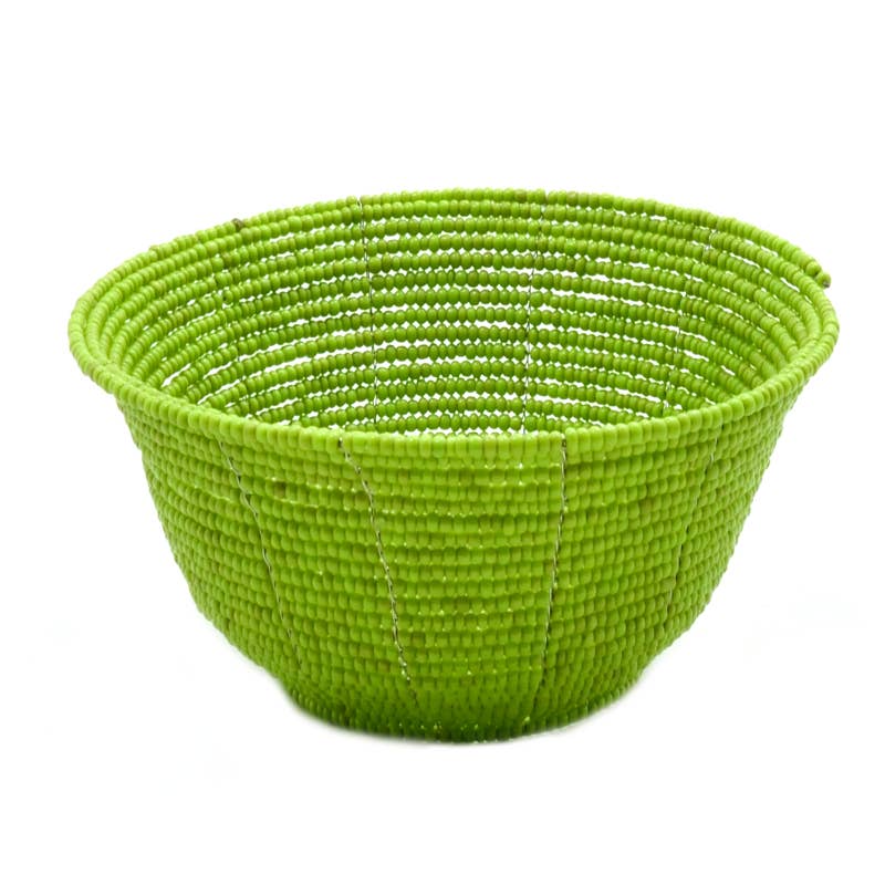 Erik & Mike - Venta al por mayor Bandejas/platos/boles decorativos - Cuenco de alambre con cuentas a mano, color lima0