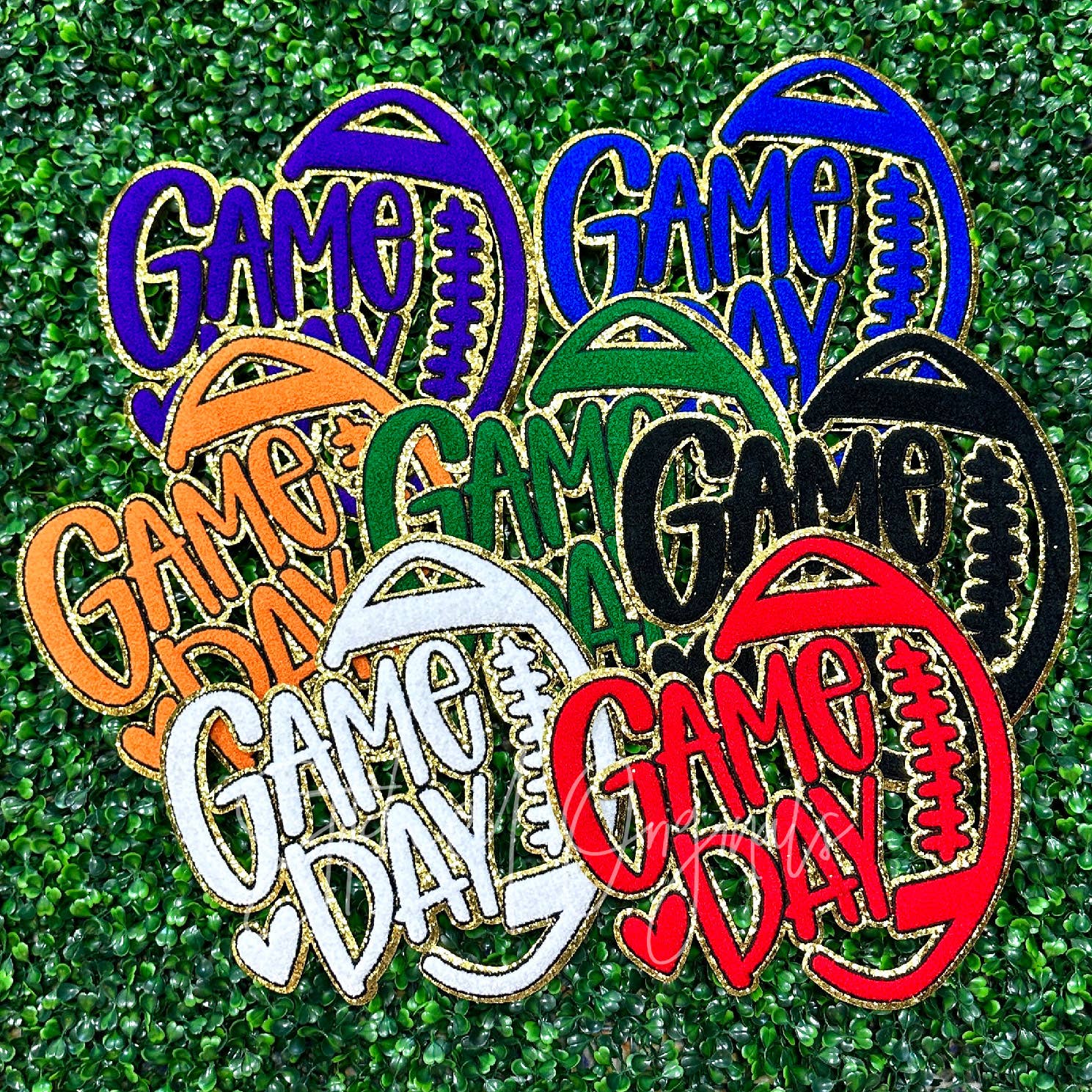 Stitched Originals - Wholesale Patch - Orange Football Game Day Patch, Iron on Patch, Chenille Gold2