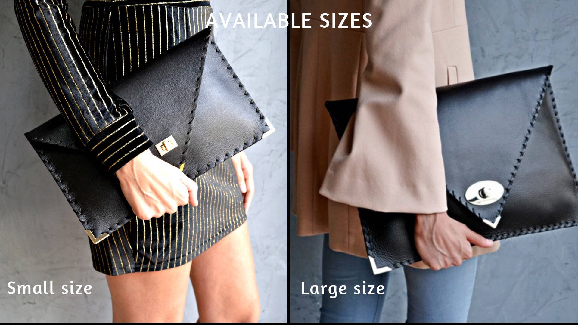 ANA KOUTSI - Wholesale Clutch Bag - Women's - Symmetria Black Leather Clutch Bag7