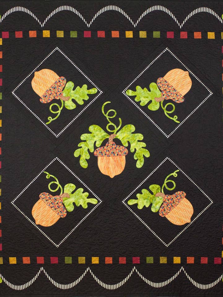 Acorns Away Quilt Pattern - Finished Size 46" x 46" for wholesale by Hissyfitz Designs