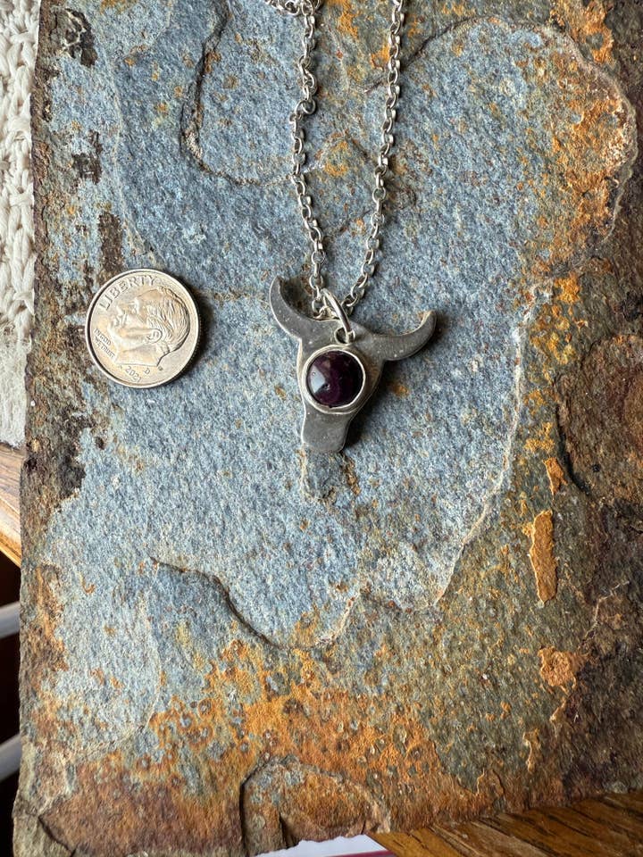 Silver Steer Head Pendant – Western Cowboy Jewelry Necklace for wholesale by Wild Mountain Soul Designs