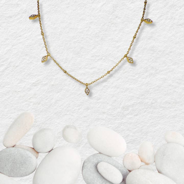 Elandra Diamond Drop Necklace for wholesale by Faya & Co.