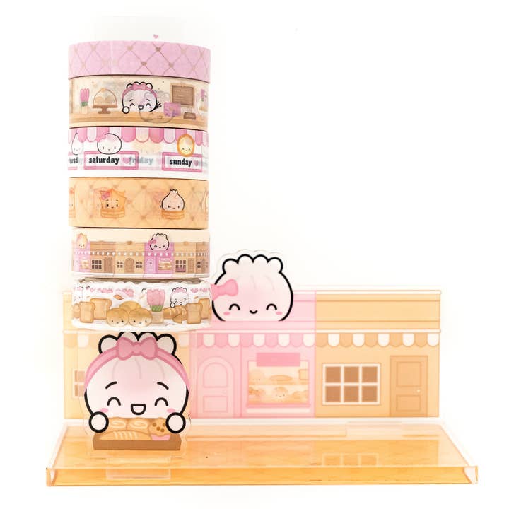 Café Steamie - Présentoir Washi en acrylique pour la vente par Wonton In A Million