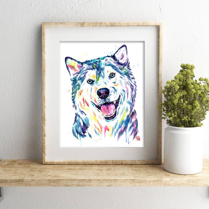 Whitehouse Art – wholesale Art print – Siberian Husky Art Print - Alaskan malamute, Sled Dog