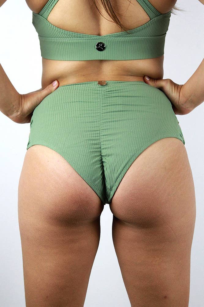 Sasha Mid Waist Garter Short - Sage Green for wholesale on Faire6