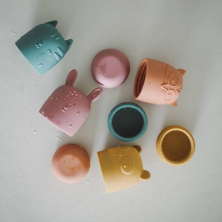 Cuties 4pc Silicone bath toys for wholesale by Tiipi