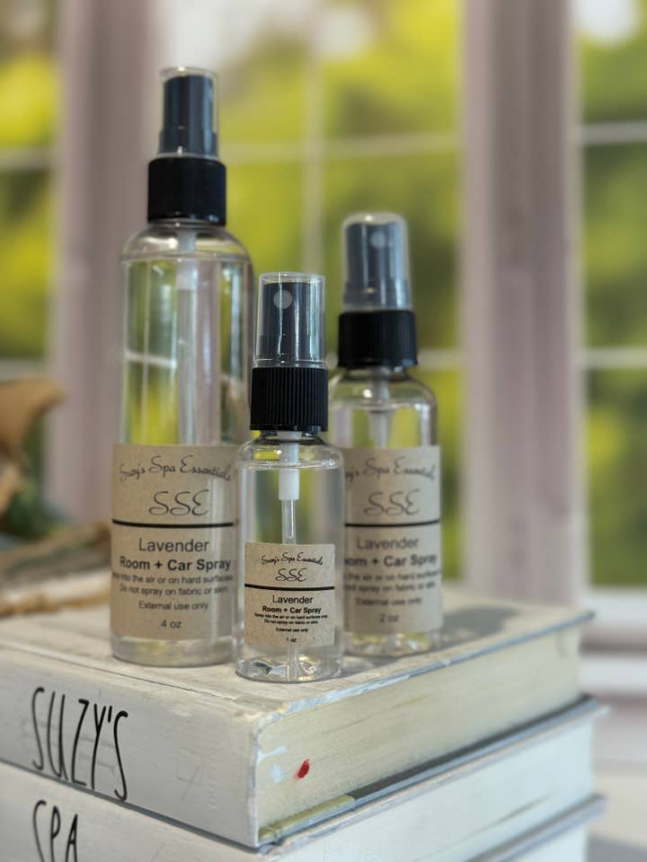 Room + Car Spray, 2oz + 4oz, Available in 6 Signature Scents for wholesale by Suzy Spa Essentials