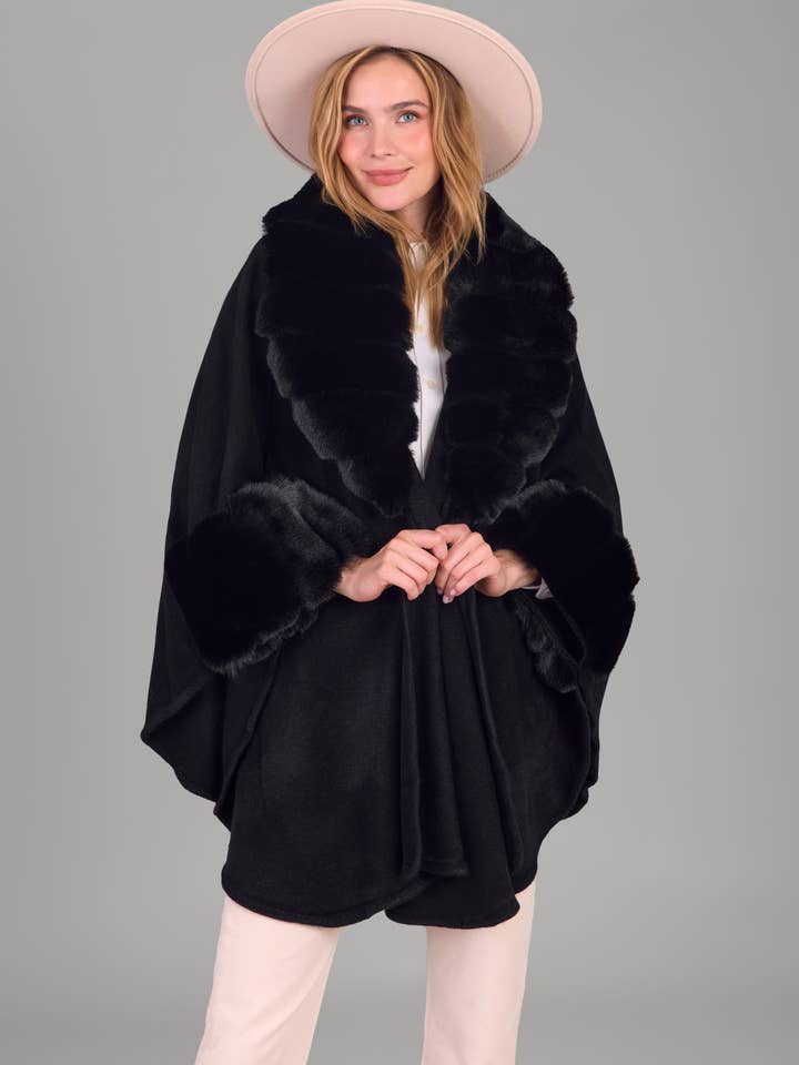 Faux Fur Party Kimono Jacket for wholesale by SAACHI