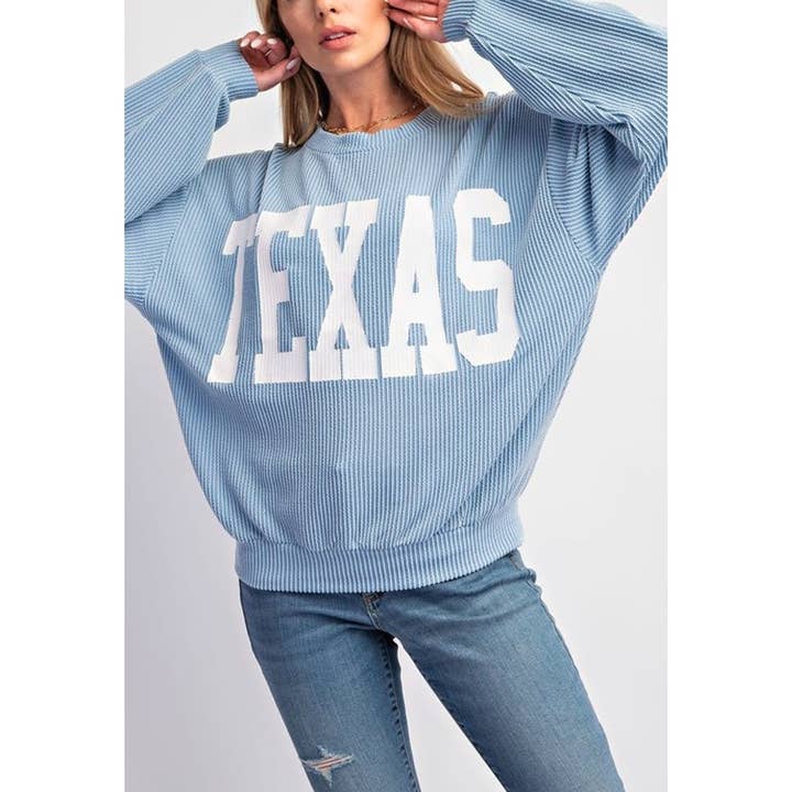 SWEAT-SHIRT À CORDON CÔTELÉ À IMPRIMÉ TEXAN 9078 pour la vente par Coloring You