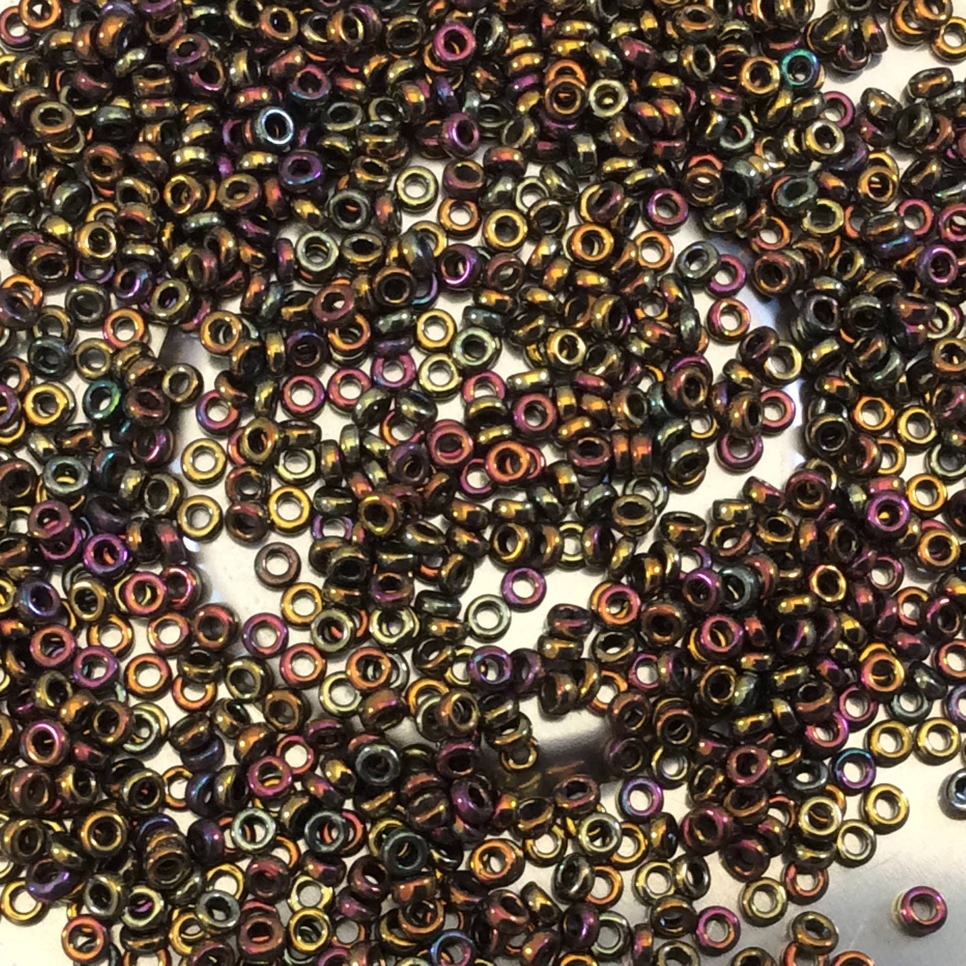 Only Beads – wholesale Beads – Miyuki 1x2mm Glossy Metallic Gold Violet Glass Seed Beads0