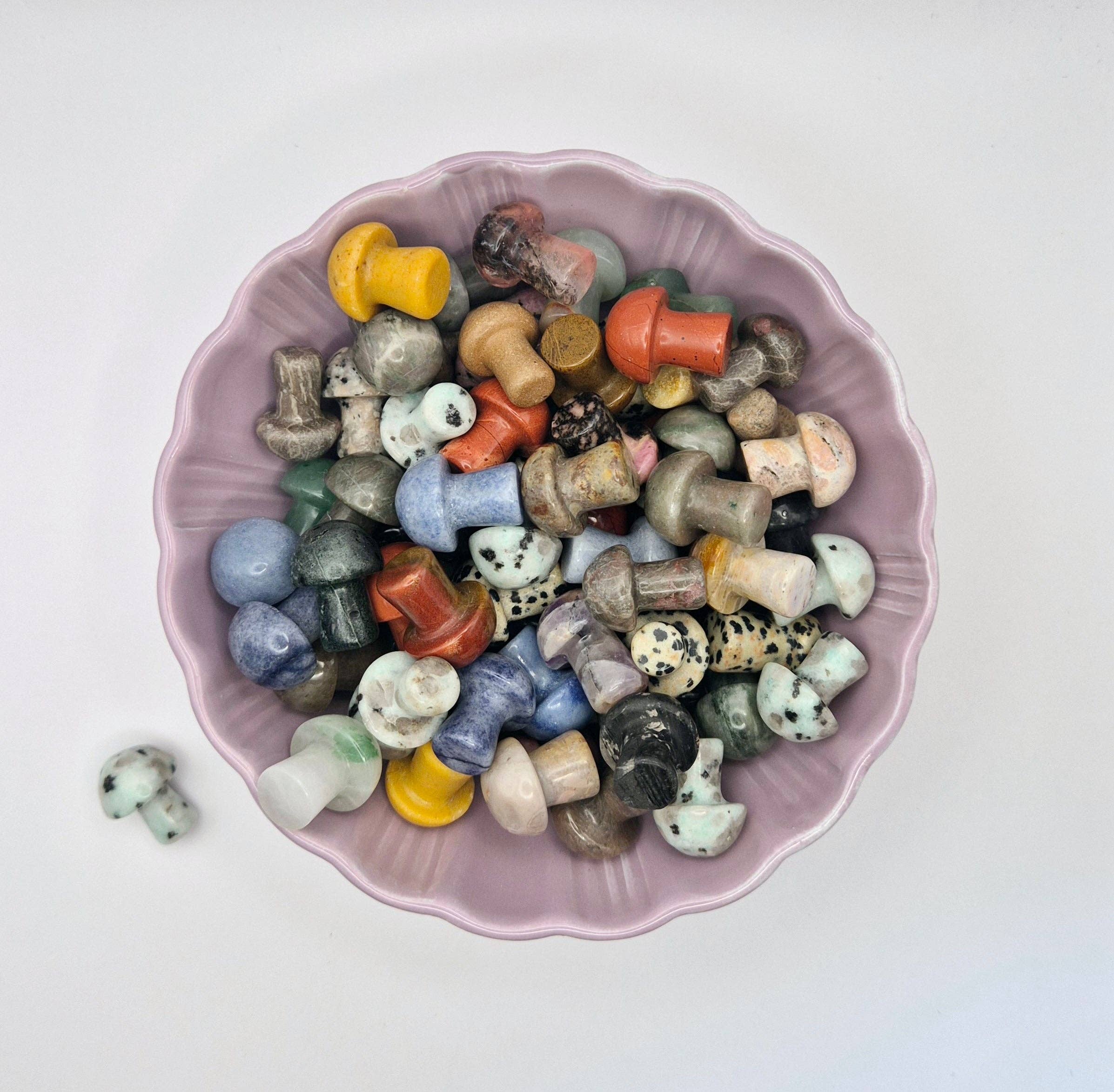 Moonlight Gemstones - Wholesale Spiritual Stone/Crystal - 2cm Mini Gemstone Mushroom — Intuitively Chosen Variety1