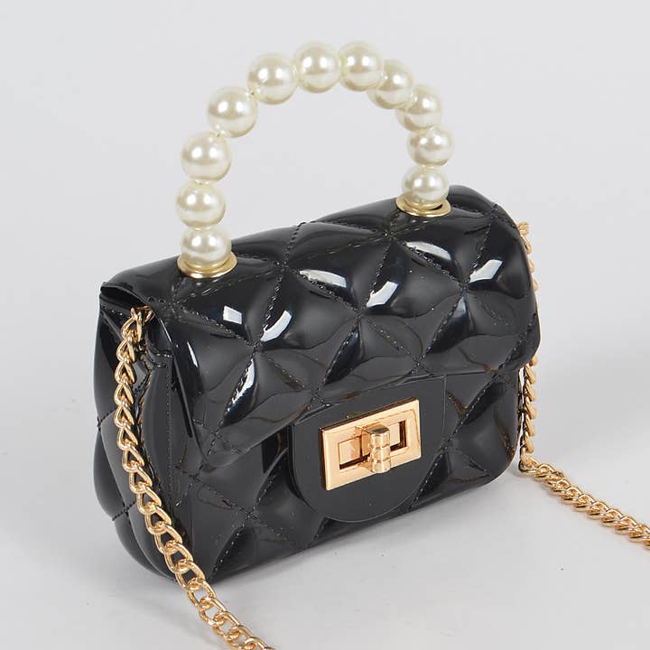 3AM BY H&D ACCESSORIES - Wholesale Top handle bag – women's - Jelly Shiney Mini Bag W Imitation Pearl Handle4