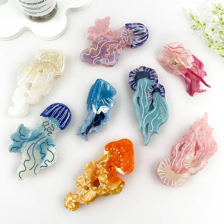 mildstyles - Wholesale Hair Clip - Women's - Graceful Jellyfish Acetate Hair Claw Clip