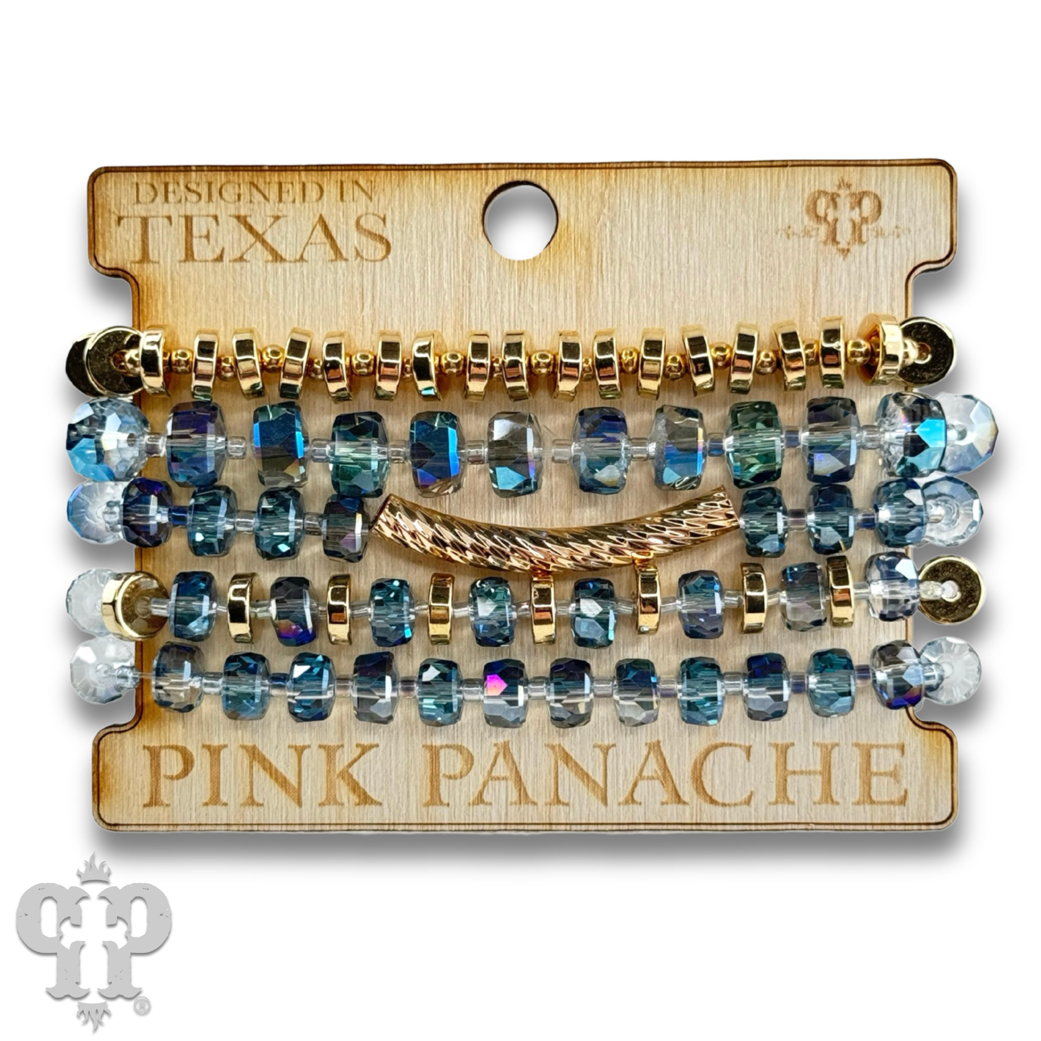 Pink Panache Brands - Wholesale Beaded Bracelet - Faceted heishi bead bracelet with twisted tube bead feature3