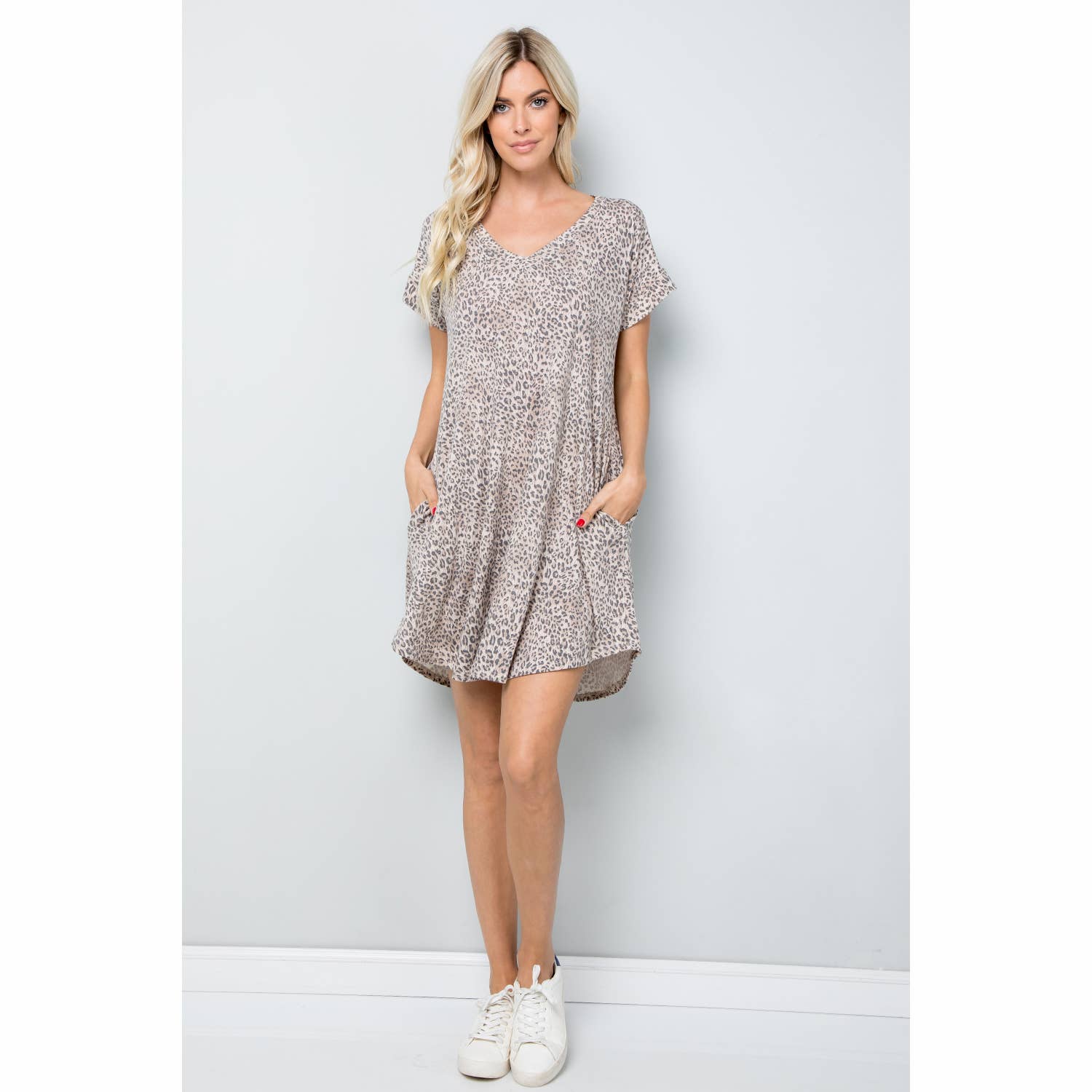 Sweet Lovely by Jen - Wholesale Dress - Women's - SD5349 LEOPARD V-NECK JERSEY DRESS16