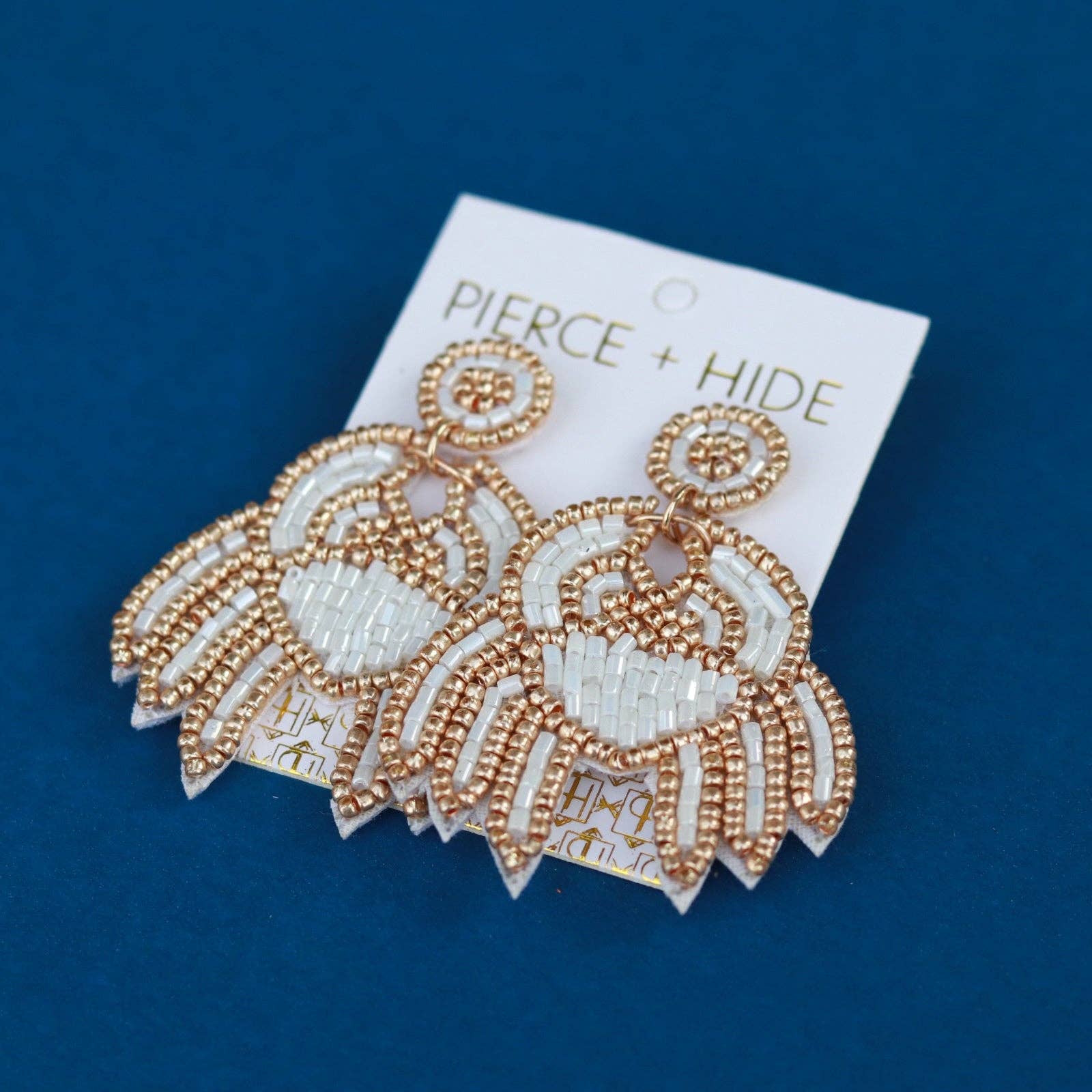 Pierce + Hide - Wholesale Dangle Earrings - Custom Beaded White Crab Earring | Nautical Earrings5