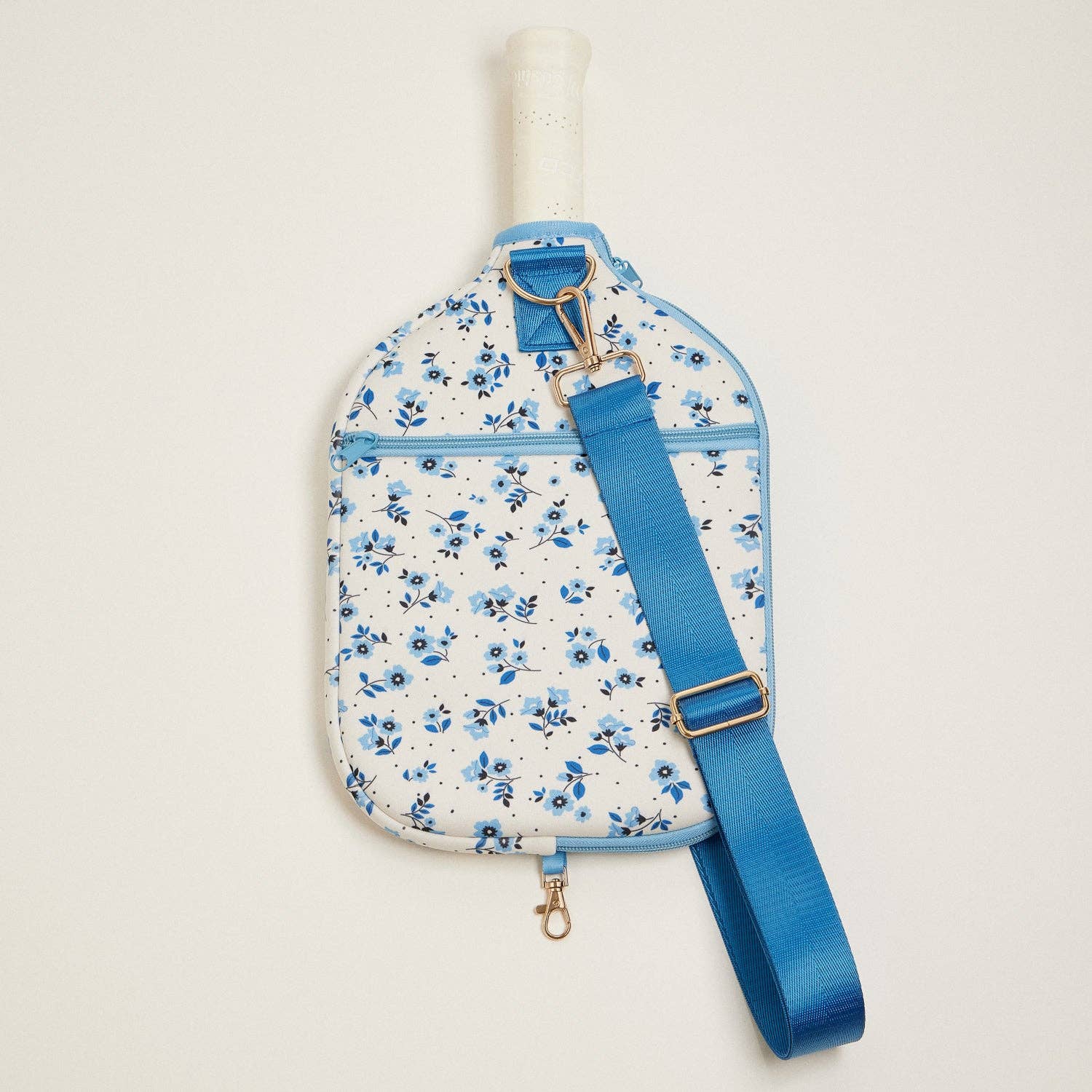 Bleu Sac-de-pickleball-en-néoprène-à-motifs-fleuris-bleus en vente sur Faire1