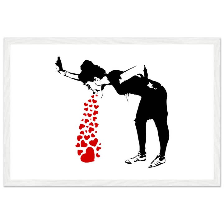 Art-O-Rama Shop – Poster por atacado – Cartaz da arte de Banksy Lovesick Girl Whowing Up Hearts12