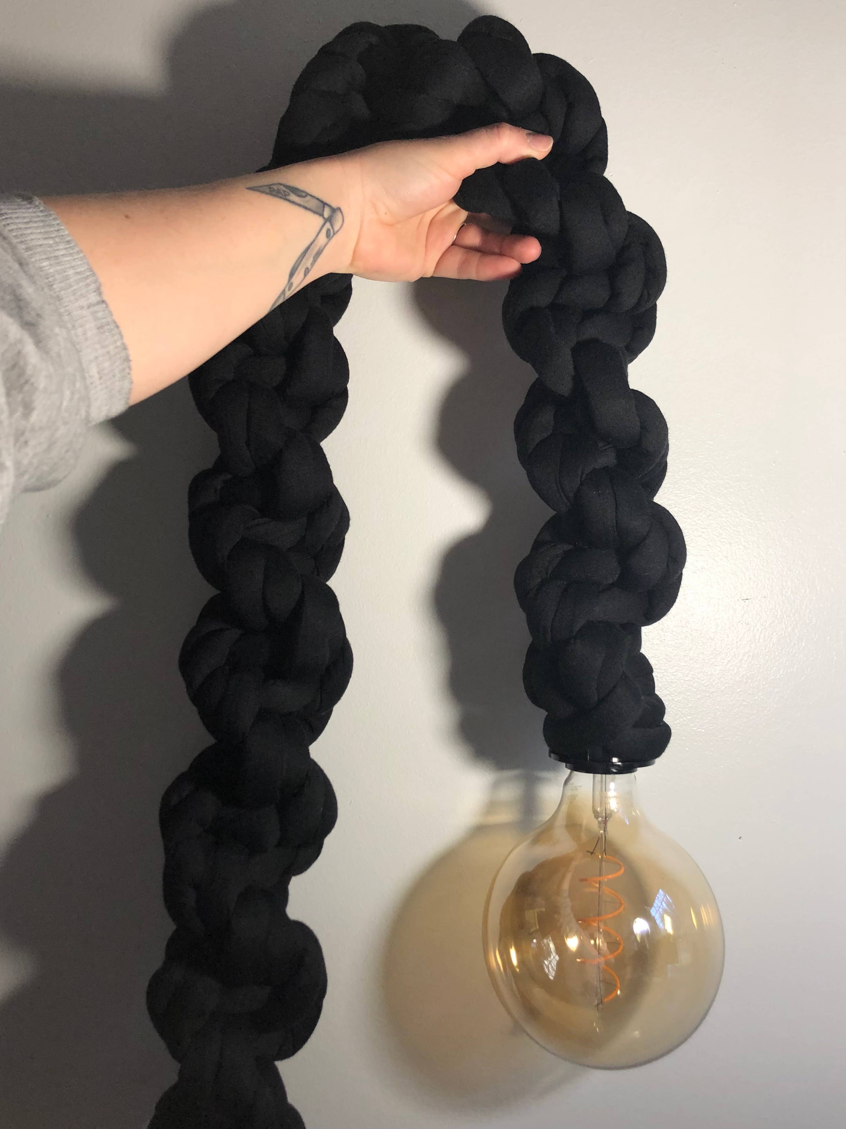 Good to Know You - Wholesale Chandelier/Hanging Light - 12ft Macrame Pendant Light -  Thick Black2