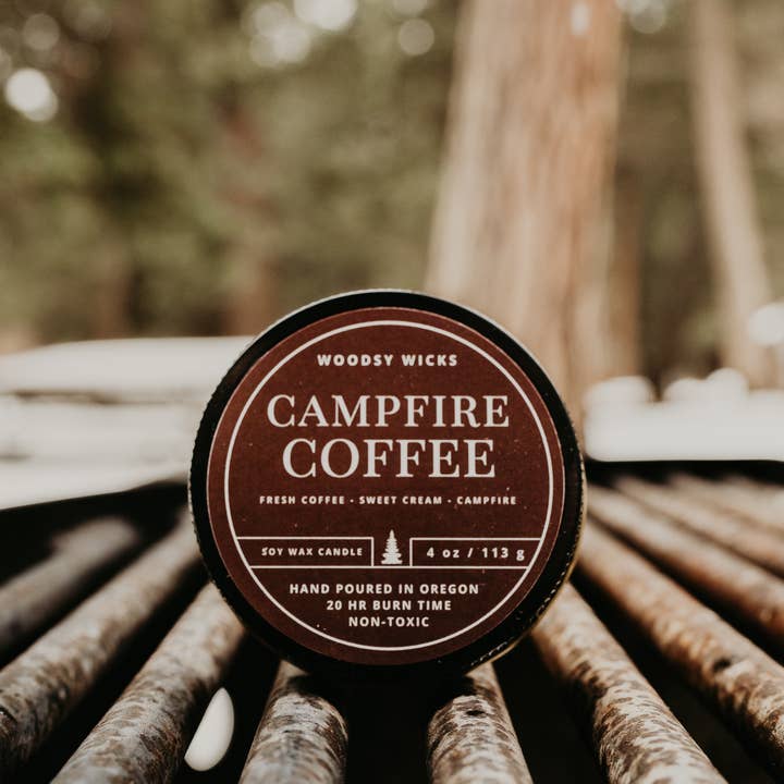 Woodsy Wicks - Wholesale Jar/Filled Candle - Campfire Coffee Candle - 100% Soy Wax - Nontoxic 1