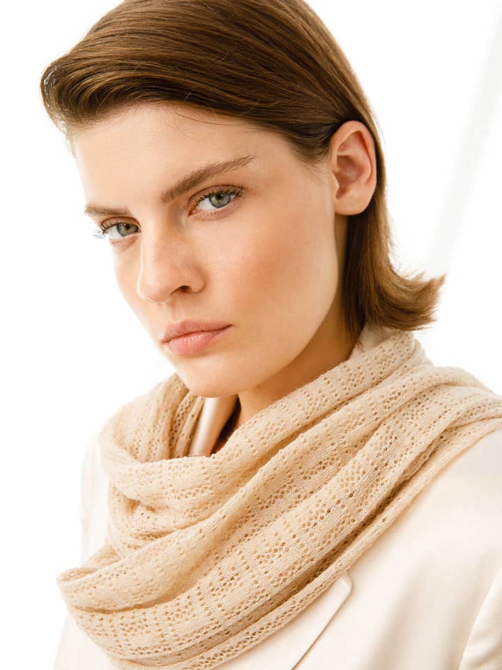 Mohair Helen Sjal Beige for engroshandel hos Mohair&Angora