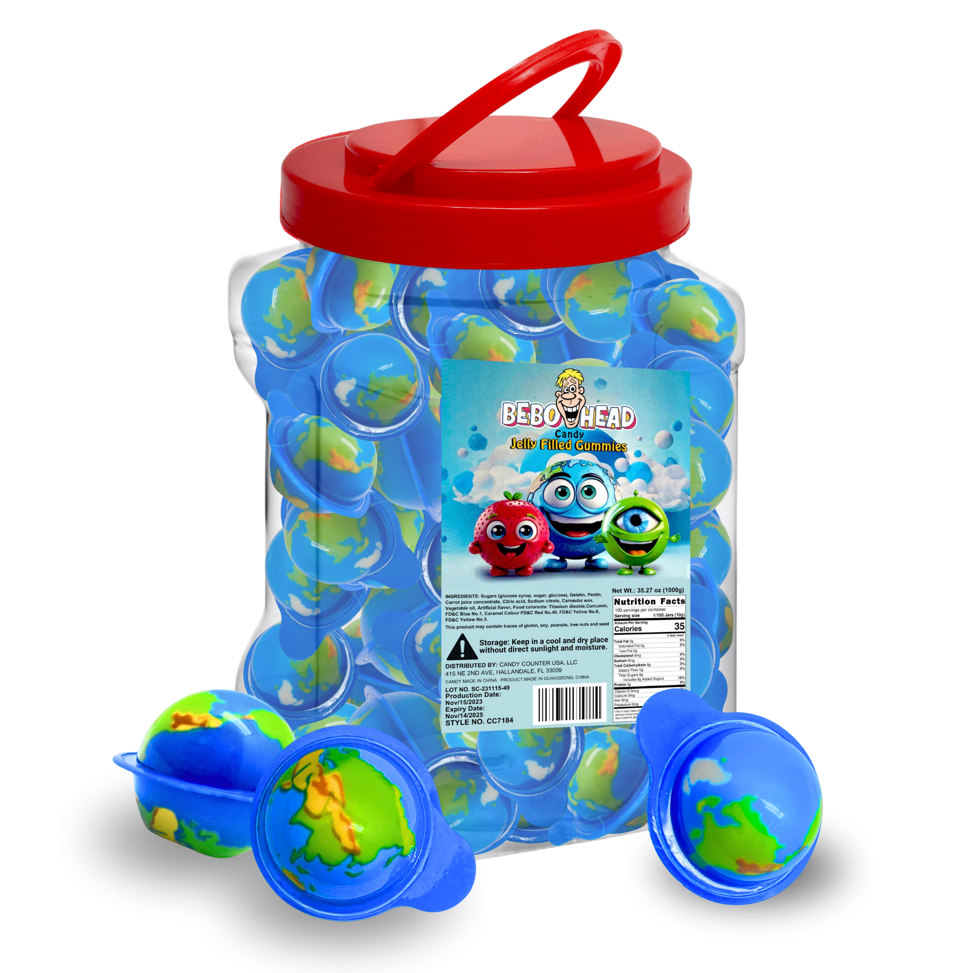 Dare Online LLC - Wholesale Gummy - Globe: Jelly-Filled Popping Gummy Balls0