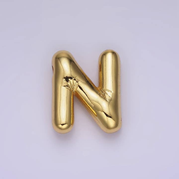 Aim Eternal - Wholesale Individual charm/pendant - 14K Gold Filled 20mm Chubby Balloon Initial Letter Pendant | A1067-A107913